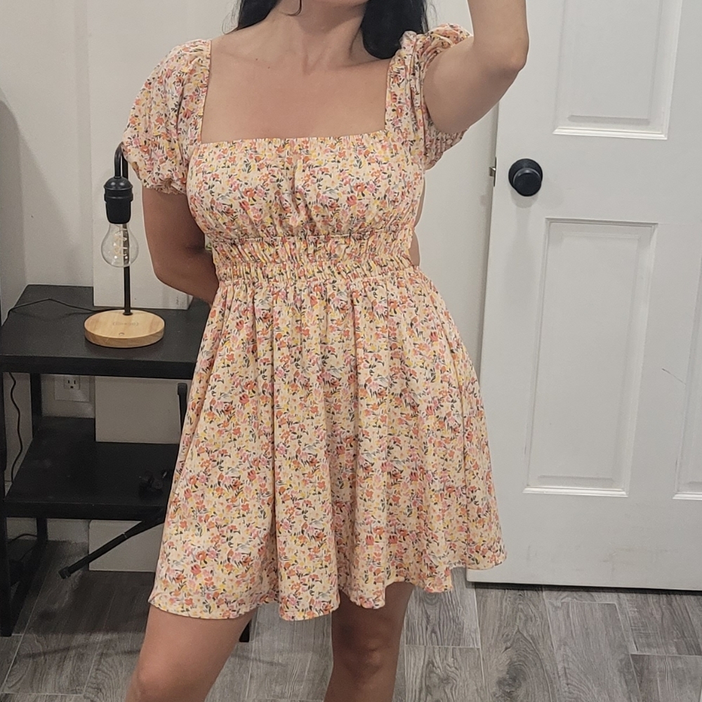 Princess Polly Orange and Pink Ruffled Tiered Sundress